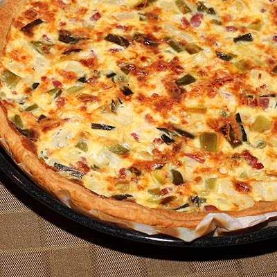 Tarte aux poireaux sauvages