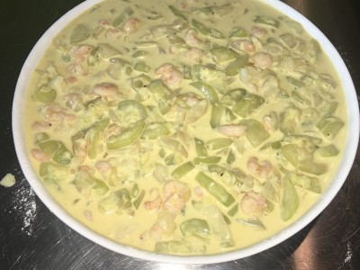 Tarte aux courgettes et crevettes à partager